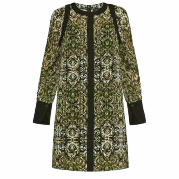 BCBGMaxAzria Black Chiffon Printed Dress Size‎ XSMALL - Picture 3 of 16